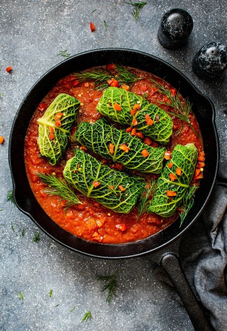 Quinoa Lentil töltött káposzta tekercs